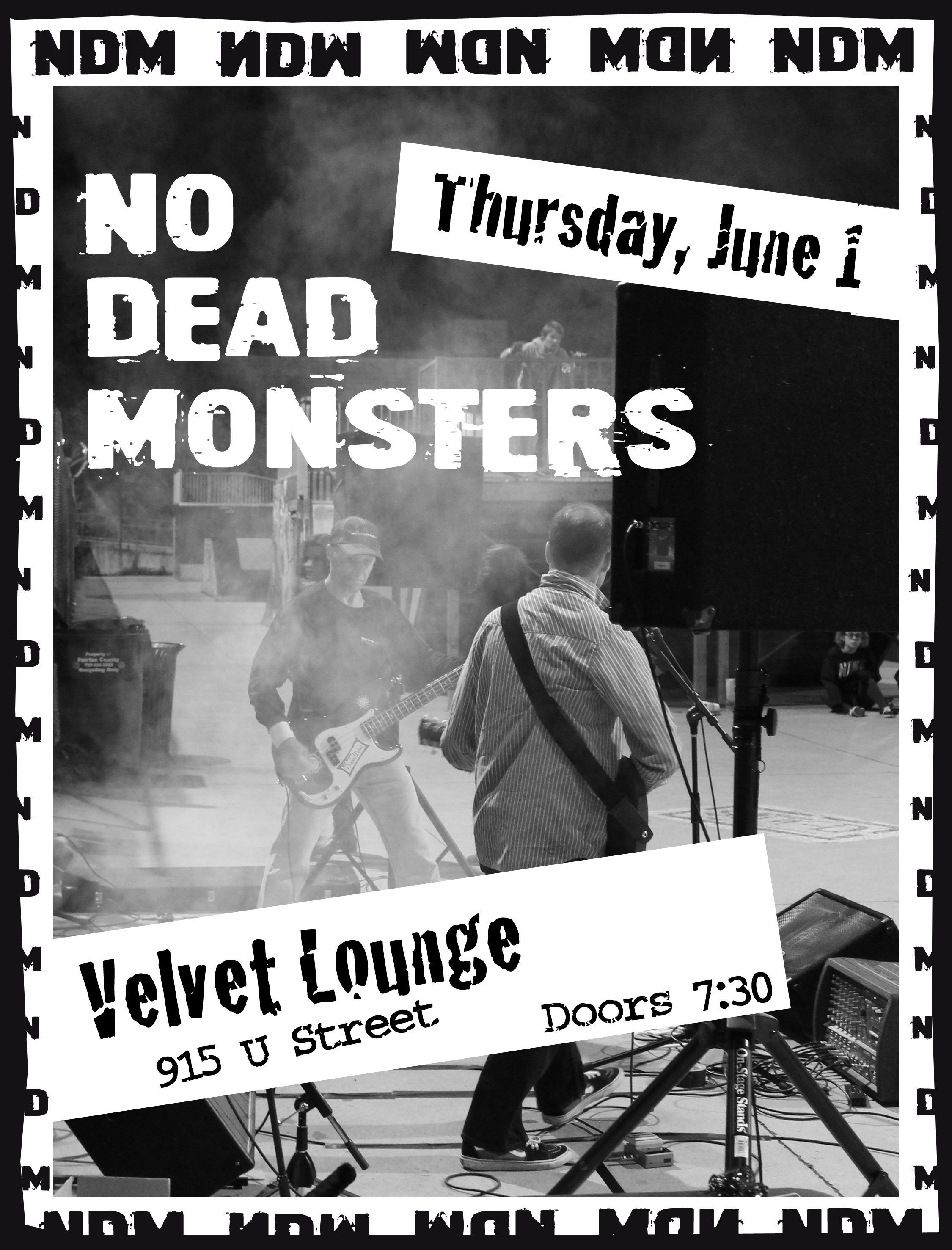 No Dead Monsters Velvet Lounge show flyer